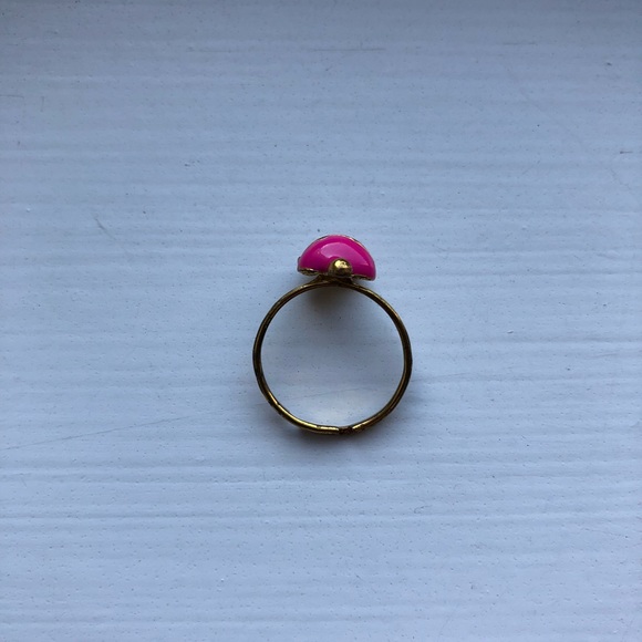 Vintage gold, pink & diamond bitten apple ring - Picture 5 of 7